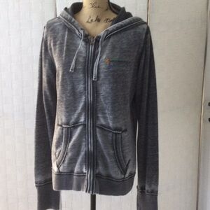 Woman’s Charcoal Zip-Up Hoodie with Pockets. #664